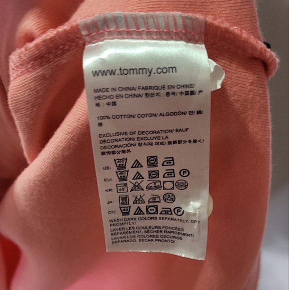 Tommy Hilfiger Men's 1985 Peach Pink Custom Fit Polo Shirt Short Sleeve Medium - Picture 9 of 9